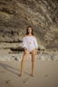 Rachelle swim set with real wrap skirt - White