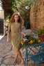 Levana swim set with real wrap skirt - Olive