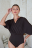 Ella swimwear, modest dark brown Sofia skirt