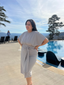 Alejandra modest swimsuit dress in khaky – providing comfort and elegance for modest swimmers.