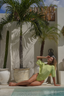 Elegant Modest Swimsuit – Mona One-Piece and Tara Wrap Skirt in Melon for a Chic Beach Look