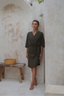 Ella Modest One-Piece Swimsuit in Military with Real Wrap Skirt – Perfect for Elegant Modest Swimwear