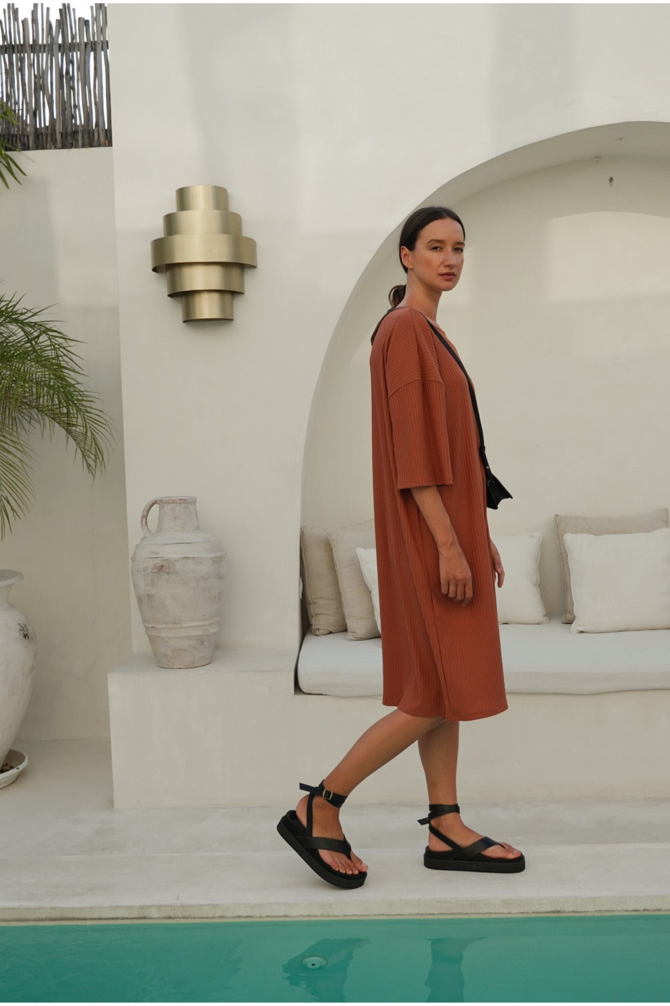 Eva dress - Caramel - ANAVA PARIS