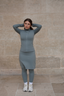 Front view of the 20-inch sage green modest sport skirt with integrated leggings, perfect for modest activewear and everyday wear.