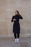 Front view of the 20-inch modest sport skirt with integrated leggings, perfect for Muslim women seeking stylish activewear.
