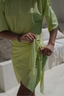 Modest Swimwear Dress – Mona One-Piece Swimsuit with Tara Wrap Skirt in Melon for a Chic Summer Look
