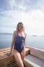 Naya One-Piece Swimsuit in Navy Matte – Supportive, sun-ready swimsuit ideal for surfing and active beach days