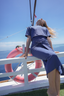 Modest Swimwear Skirt – Sofia in Navy Shiny, perfect for pairing with one-piece or swim tops