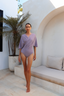 Ella set with wrap skirt - Mauve - ANAVA PARIS
