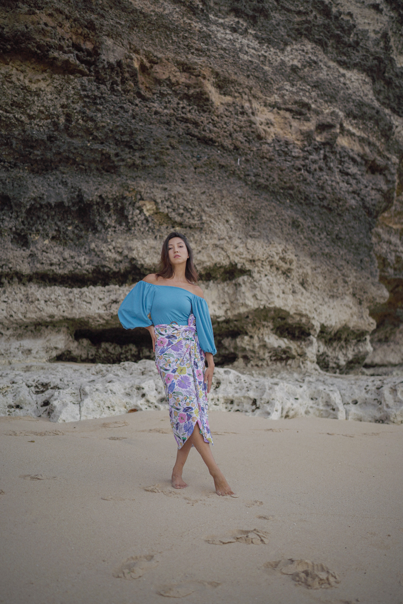 Rachelle one piece - Blue - ANAVA PARIS