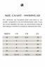 Size chart for Anava Paris modest swimwear, providing detailed measurements for the perfect fit.