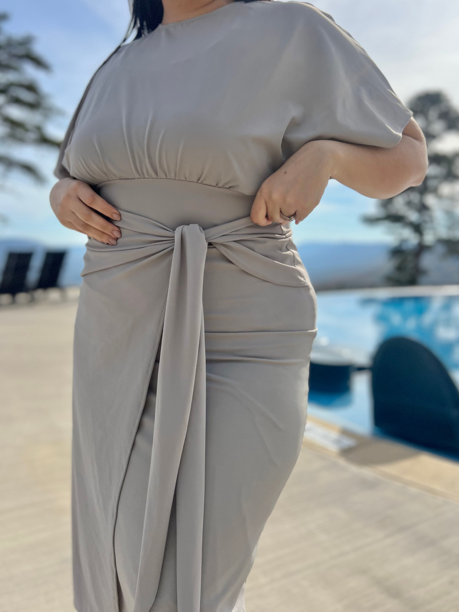 ANAVA PARIS I Modest Swimwear I Alejandra Swim Dress Stone XL / Stone ANAVA PARIS I Modest Swimwear I Alejandra Swim Dress Stone XL / Stone