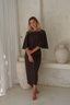 Modest bathing suit – Maya set in dark brown with Salma Skirt for elegance.