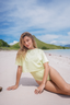 Modest swimwear cropped top from NAYA – long sleeve cover-up with UV protection, ideal for layering over a swimsuit.