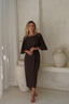 Modest swimwear set – Maya in dark brown with Salma Skirt for full coverage.