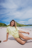 NAYA modest cropped swim top – swim cover-up with long sleeves, rash guard style, perfect for modest fashion beachwear.
