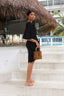 Elina skirt - ANAVA PARIS Modest swimwear, modest swim skirt in black profile shot